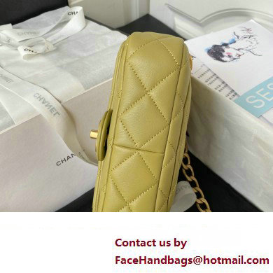 Chanel Lambskin  &  Gold-Tone Metal small flap bag yellow AS4231 2023